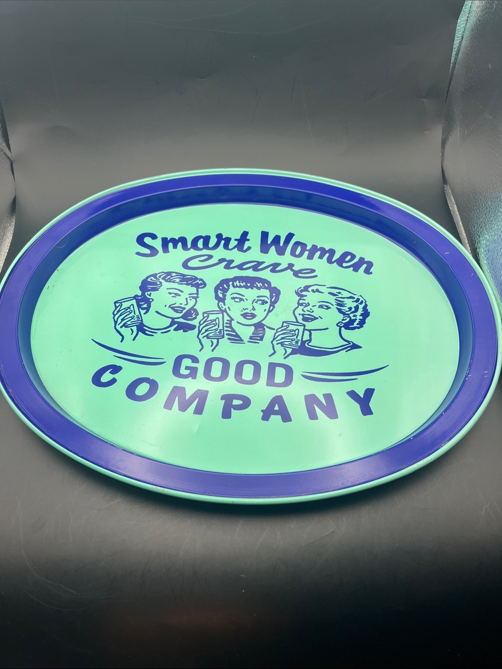 Feminist Good Company Retro Serving Tray - Turquoise & Royal Blue